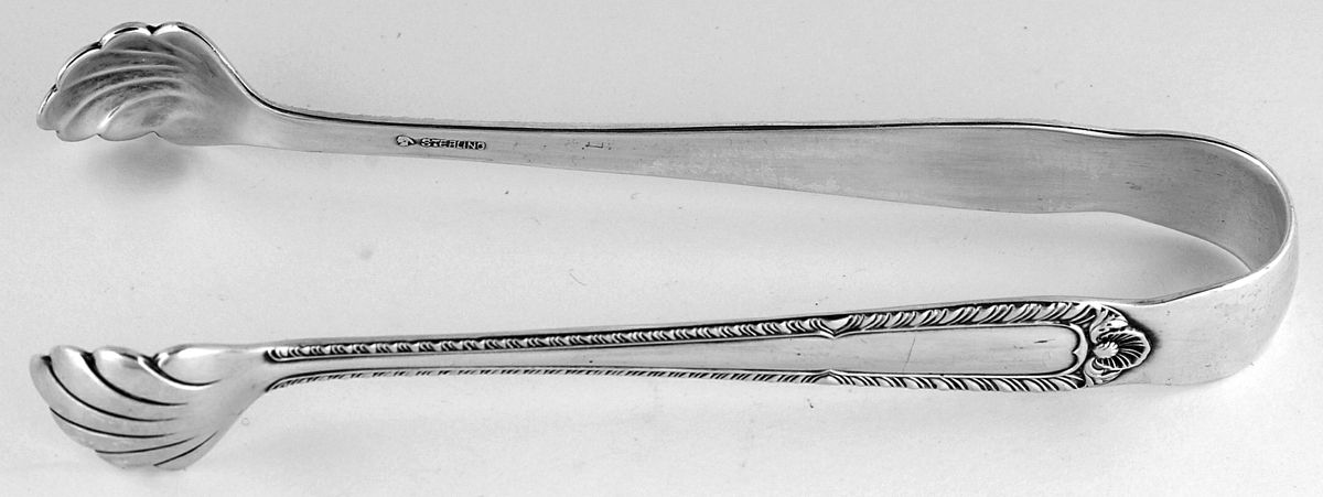 Gadroon (Sterling, 1933) Small Sugar Tongs by International Silver-1
