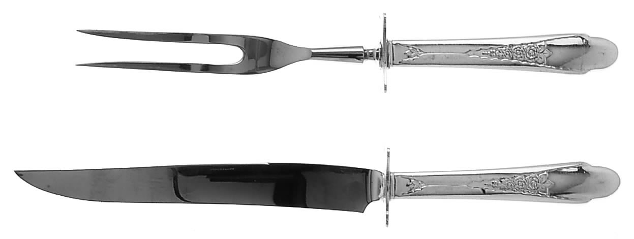 Gardenia (Silverplate, 1941) Small Stainless Blade 2-Piece Steak Carving Set by International Silver-1
