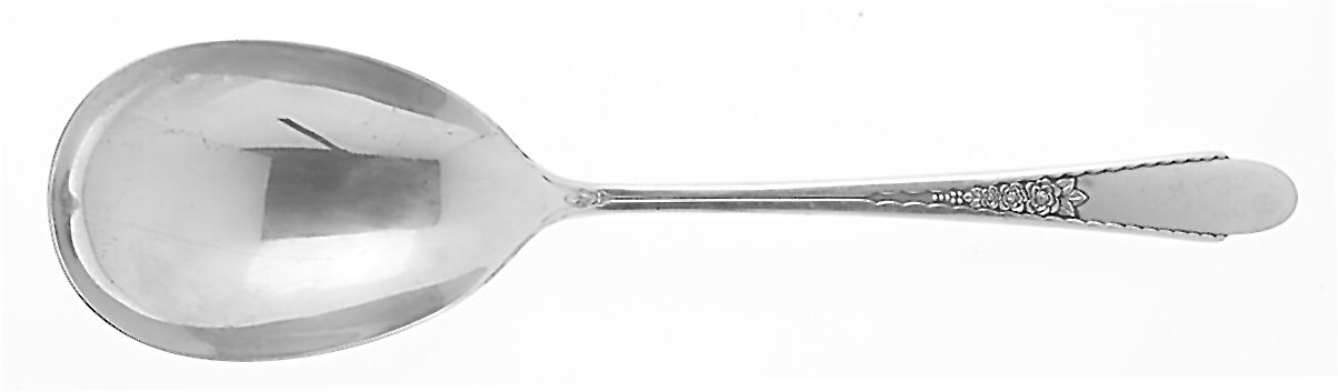 Gardenia (Silverplate, 1941) Solid Smooth Casserole Spoon by International Silver-1