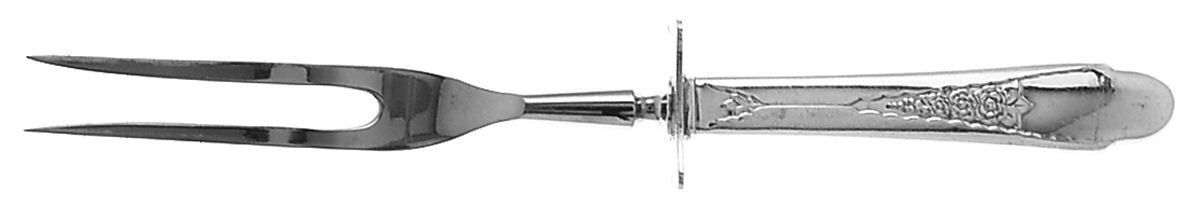 Gardenia (Silverplate, 1941) Small Steak Carving Fork with Stainless Prongs by International Silver-1
