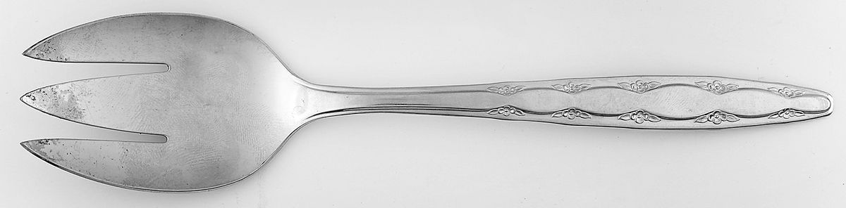 Gardenia (Stainless) Small Solid Cold Meat Serving Fork by International Silver-1