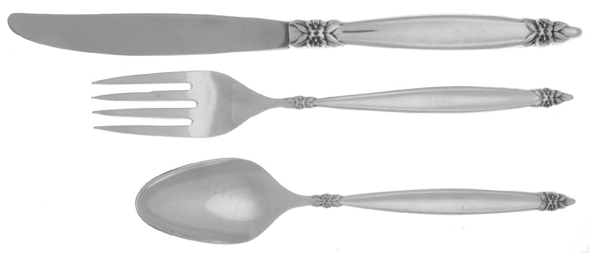 Garland (Silverplate, 1965) 3-Piece Youth Set (Knife, Fork & 5 O'Clock Spoon) by International Silver-1