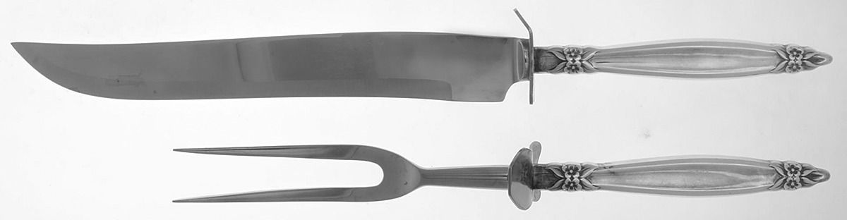 Garland (Silverplate, 1965) Large 2-Piece Roast Carving Set w/Stainless Blade by International Silver-1
