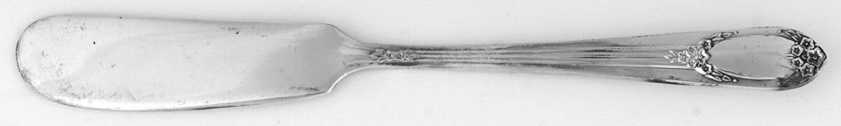 Garland-Rapture (Silverplat 1937) Flat Handle Butter Spreader by International Silver-1