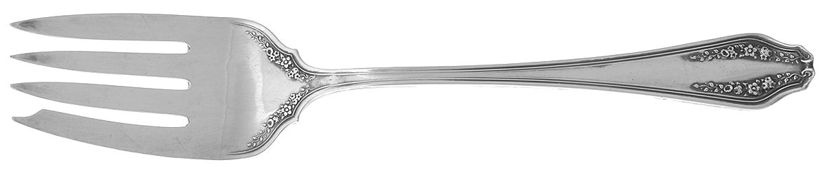 Garland (Silverplate, 1914) Medium Solid Cold Meat Serving Fork by International Silver-1