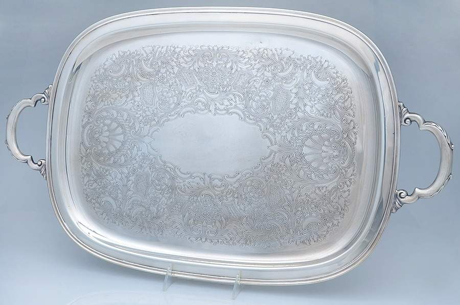 Georgian Court (Silverplate, Hollowware) Medium Silverplate Waiter Tray by International Silver-1