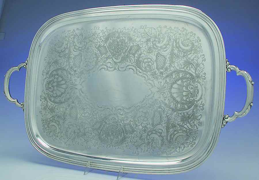 Georgian Court (Silverplate, Hollowware) Large Silverplate Waiter Tray by International Silver-1