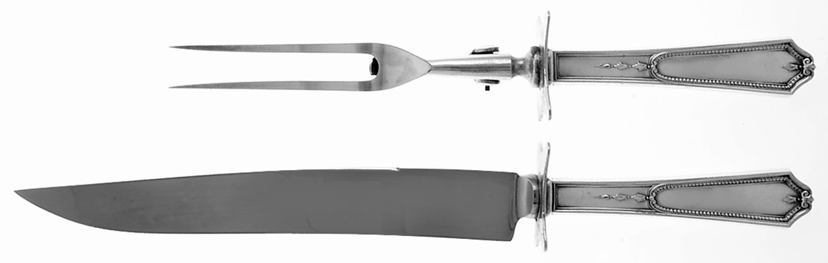 Georgian Maid (Sterling, 1923) Large 2-Piece Roast Carving Set w/ Stainless Blade by International Silver-1