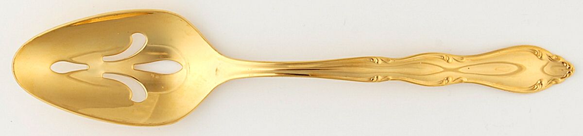 Golden Anniversary (Electroplate) Pierced Tablespoon (Serving Spoon) by International Silver-1
