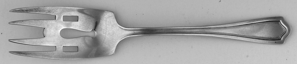 Governor Bradford (Sterling, 1913) Small Solid Cold Meat Serving Fork by International Silver-1