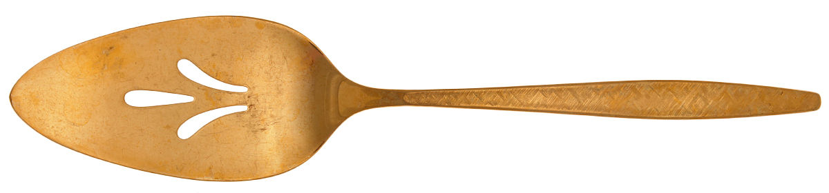 Golden Carino (Gold Electroplate) Pierced All Stainless Pie Server by International Silver-1