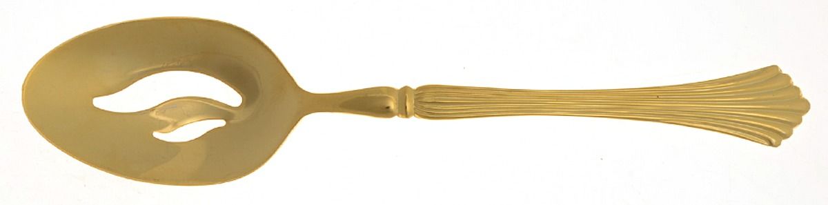 Gold Cascade (Gold Electroplate) Pierced Tablespoon (Serving Spoon) by International Silver-1