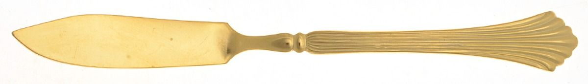 Gold Cascade (Gold Electroplate) Flat Handle Master Butter Knife by International Silver-1