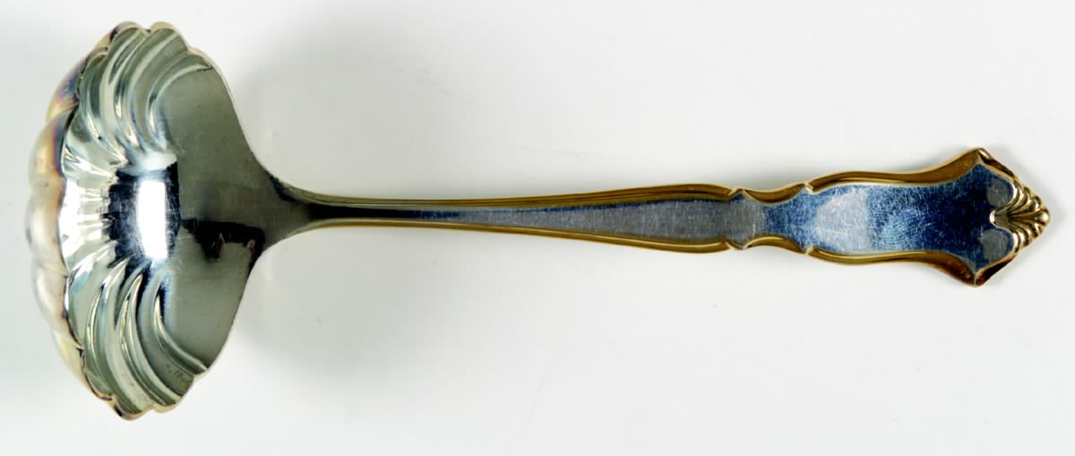 Golden Chadwick (Silverplate, Gold Accent, 1975) Solid Gravy Ladle by International Silver-1