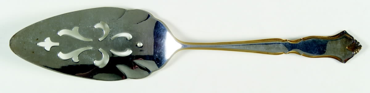 Golden Chadwick (Silverplate, Gold Accent, 1975) Solid Pierced Pie Server by International Silver-1