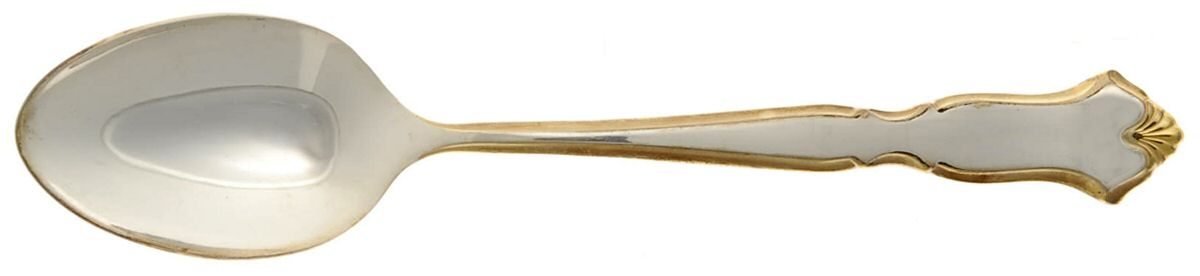 Golden Chadwick (Silverplate, Gold Accent, 1975) Place/Oval Soup Spoon by International Silver-1