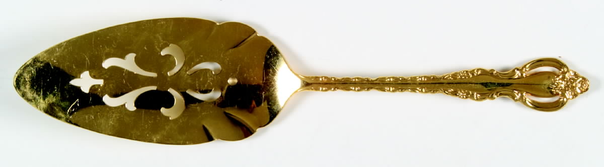 Golden Countess (Gold Electroplate, 1978) Solid Pierced Pie Server by International Silver-1