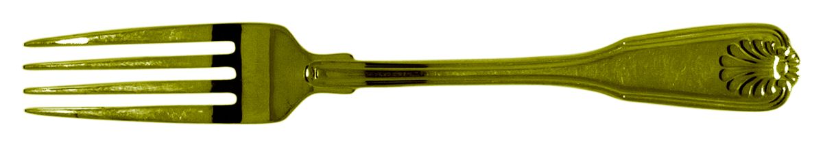Gold Coquille (Electroplate) Fork by International Silver-1