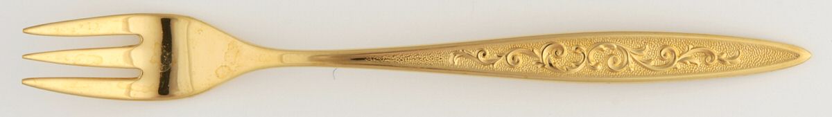 Golden Esperanto (Gold Electroplate) Cocktail/Seafood Fork by International Silver-1