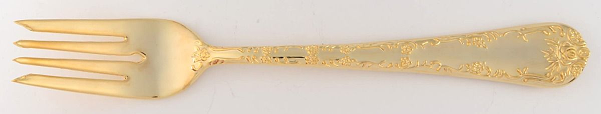 Golden Enchanted Rose (Gold Electroplate) Individual Salad Fork by International Silver-1