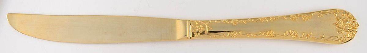 Golden Enchanted Rose (Gold Electroplate) Modern Solid Knife by International Silver-1