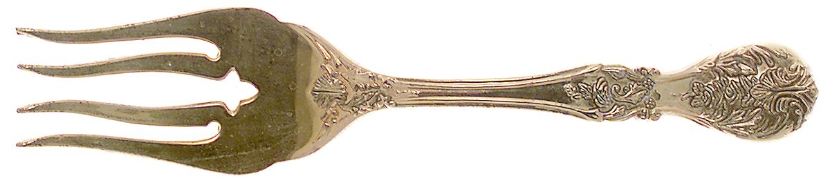 Golden French Rose (Gold Electroplate) Medium Solid Cold Meat Serving Fork by International Silver-1