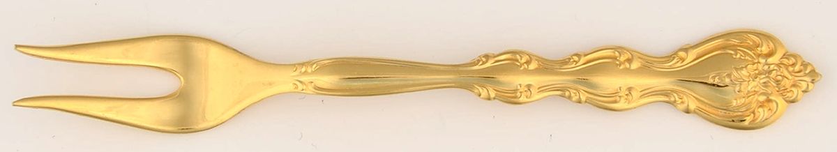 Golden Interlude (Gold Electroplate) Short Handle Pickle/Olive Fork by International Silver-1