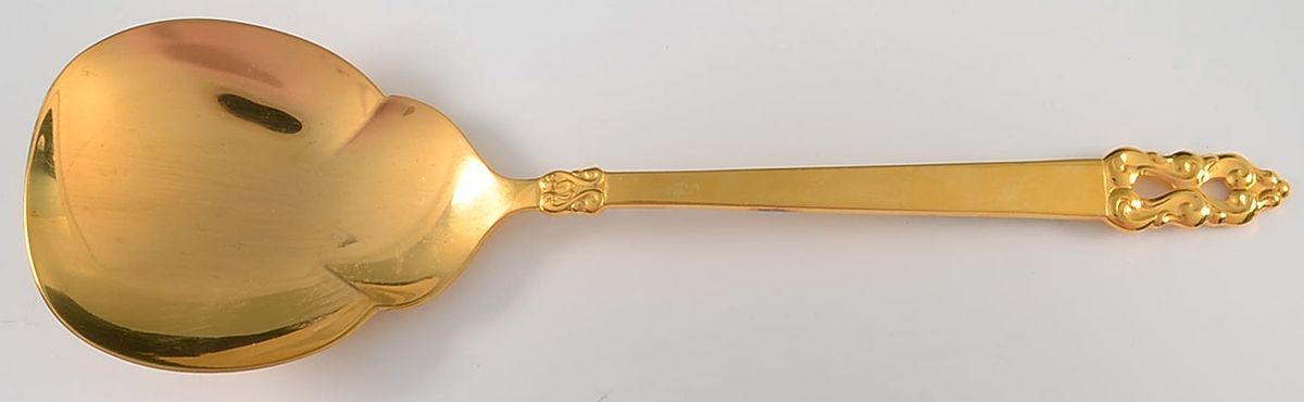 Golden King Frederick (Gold Electroplate) Solid Smooth Casserole Spoon by International Silver-1