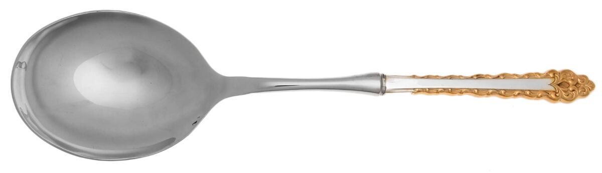Golden La Strada (Sterling, 1972) Casserole Spoon with Smooth Stainless Bowl HC by International Silver-1