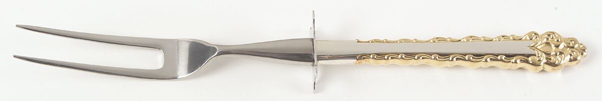 Golden La Strada (Sterling, 1972) Small Steak Carving Fork with Stainless Prongs by International Silver-1