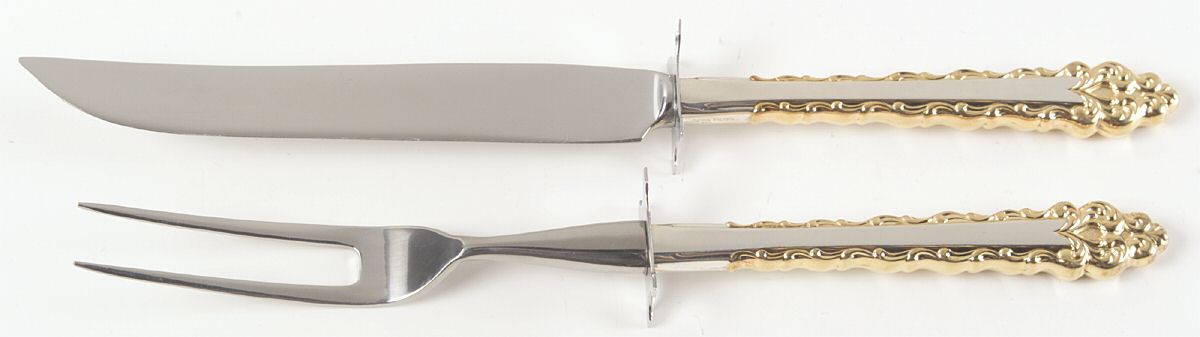 Golden La Strada (Sterling, 1972) Small Stainless Blade 2-Piece Steak Carving Set by International Silver-1