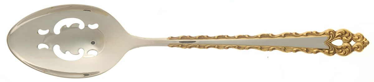 Golden La Strada (Sterling, 1972) Pierced Tablespoon (Serving Spoon) by International Silver-1