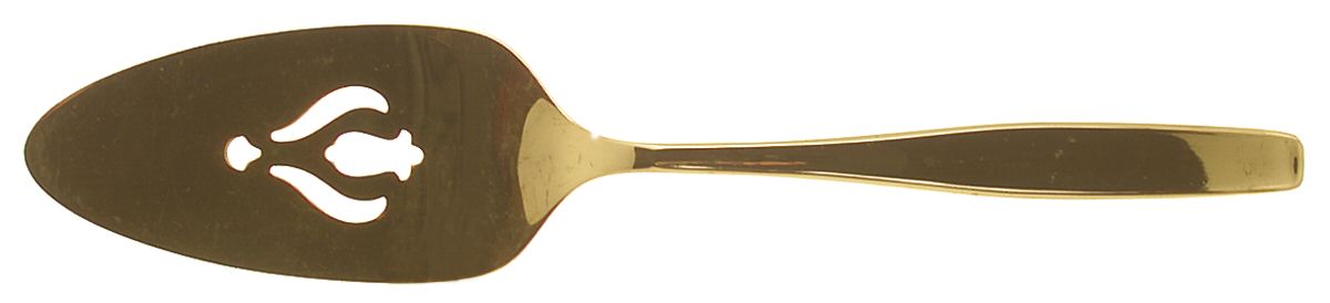 Golden Modern Living (Gold Electroplate) Pierced All Stainless Pie Server by International Silver-1