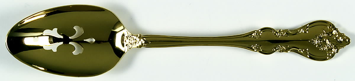 Golden Orleans (Gold Electroplate, 1981) Pierced Tablespoon (Serving Spoon) by International Silver-1