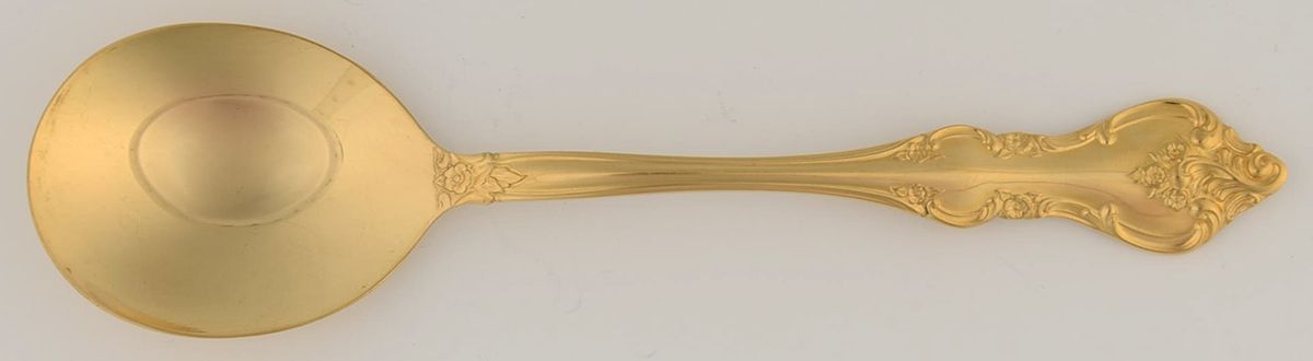 Golden Orleans (Gold Electroplate, 1981) Round Bowl Soup Spoon (Gumbo) by International Silver-1