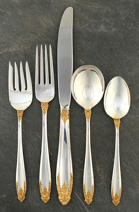 Golden Prelude (Sterling, 1988) 5 Piece Place Size Setting by International Silver-1