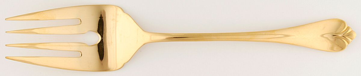 Golden Park Hill (Gold Electroplate, 1985) Large Solid Cold Meat Serving Fork by International Silver-1