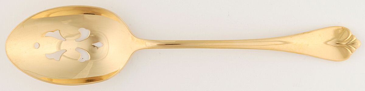 Golden Park Hill (Gold Electroplate, 1985) Pierced Tablespoon (Serving Spoon) by International Silver-1