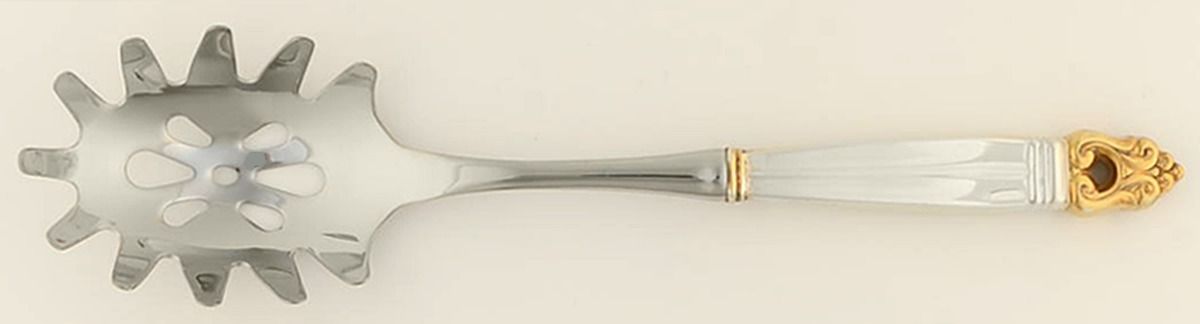 Golden Royal Danish (Gold Accent) Pasta Server with Stainless Bowl by International Silver-1