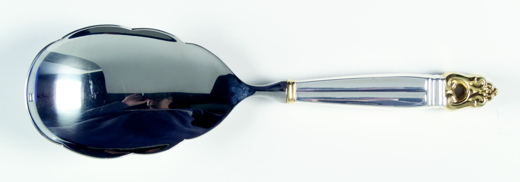 Golden Royal Danish (Gold Accent) Rice Spoon-Stainless Bowl by International Silver-1
