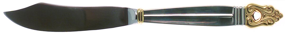 Golden Royal Danish (Gold Accent) Individual Fish Knife with Stainless Blade by International Silver-1