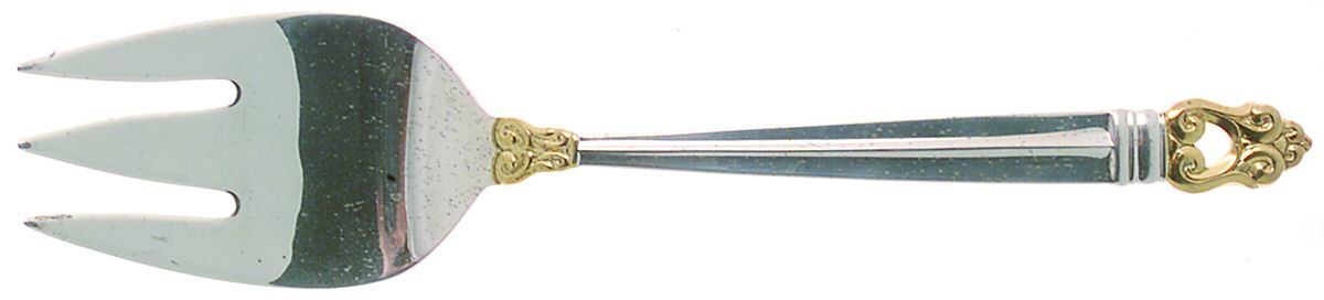Golden Royal Danish (Gold Accent) Medium Solid Cold Meat Serving Fork by International Silver-1
