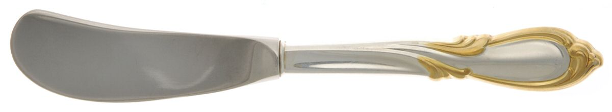 Golden Rhapsody, New (Sterling, 1957) Butter Spreader Hollow Hdl-Paddle/Stainless Blade by International Silver-1