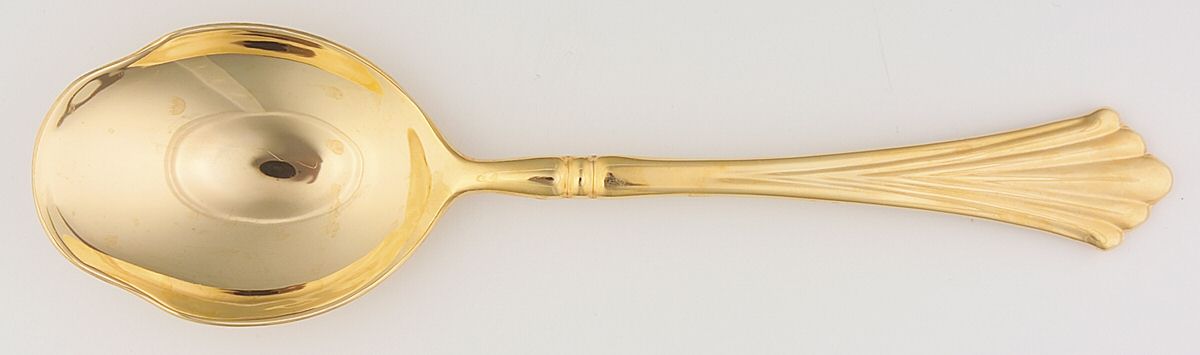Golden Royal Plume (Gold Electroplate) Solid Smooth Casserole Spoon by International Silver-1