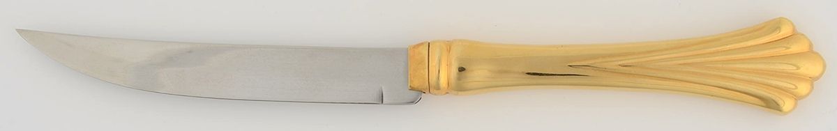 Golden Royal Plume (Gold Electroplate) Individual Steak Knife Hollow Handle by International Silver-1