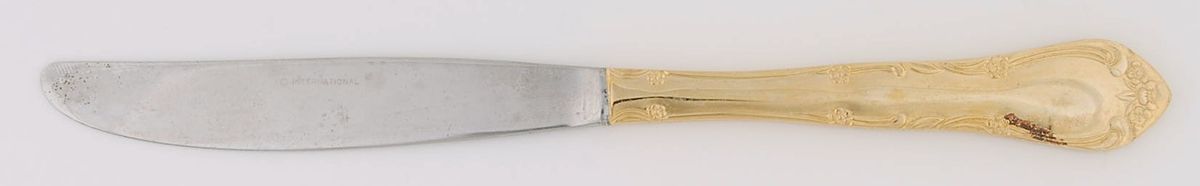 Golden Rose Tiara (Gold Electroplate) Modern Hollow Knife by International Silver-1