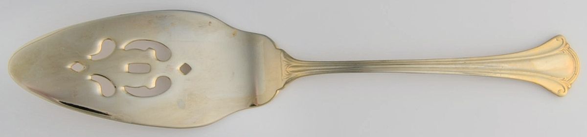 Golden Serenity (Gold Electroplate) Server-Pie/Solid-Pierced by International Silver-1