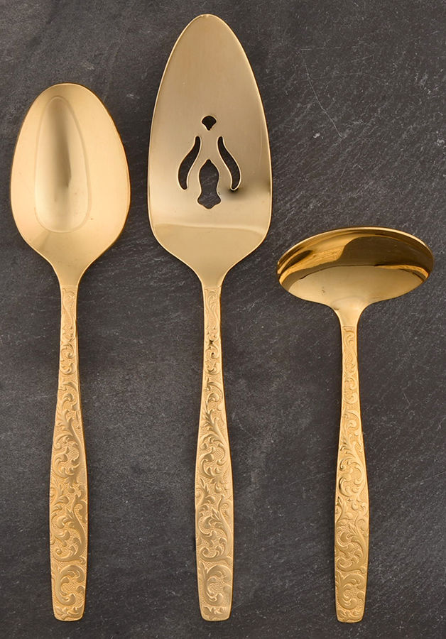 Golden Scroll-Americana Golden Heritage 3 Piece Completer Set by International Silver-1