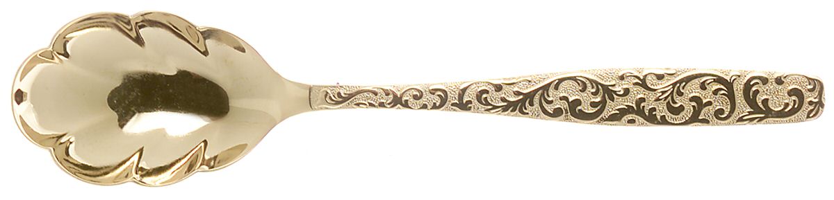 Golden Scroll-Americana Golden Heritage Sugar Shell Spoon by International Silver-1