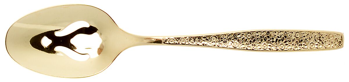 Golden Spring Garden (Gold Electroplate) Pierced Tablespoon (Serving Spoon) by International Silver-1